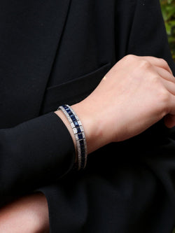 Bracelet Art - Déco en or, platine, saphirs et diamants - Castafiore