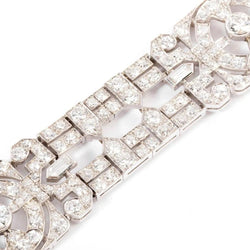 Bracelet Art Déco en platine entièrement pavé de diamant - Castafiore