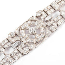 Bracelet Art Déco en platine entièrement pavé de diamant - Castafiore