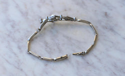 Bracelet Art Deco Perle Fine et Diamants sur Platine - Castafiore