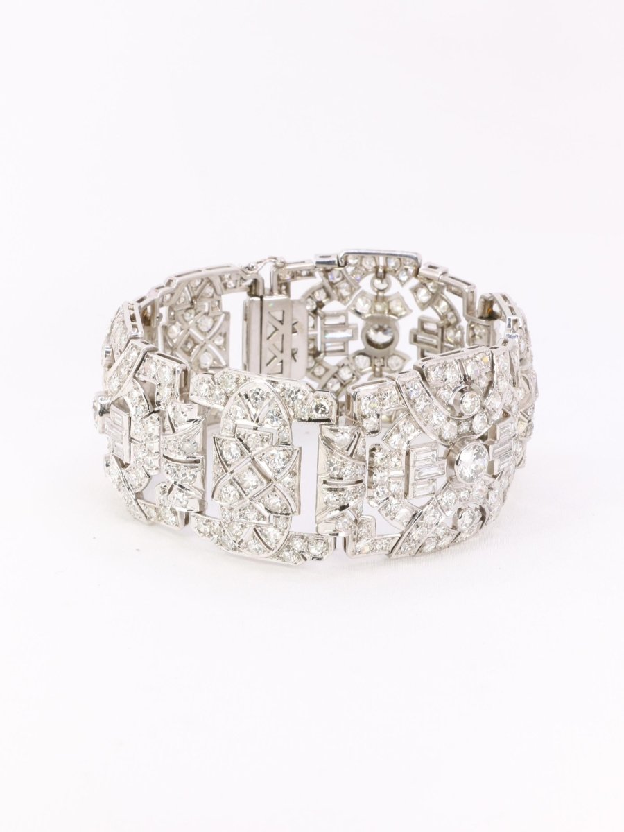 Bracelet Art Déco platine diamants - Castafiore