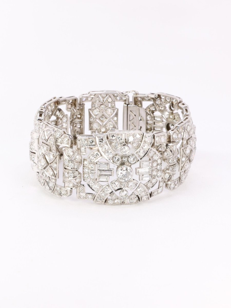Bracelet Art Déco platine diamants - Castafiore