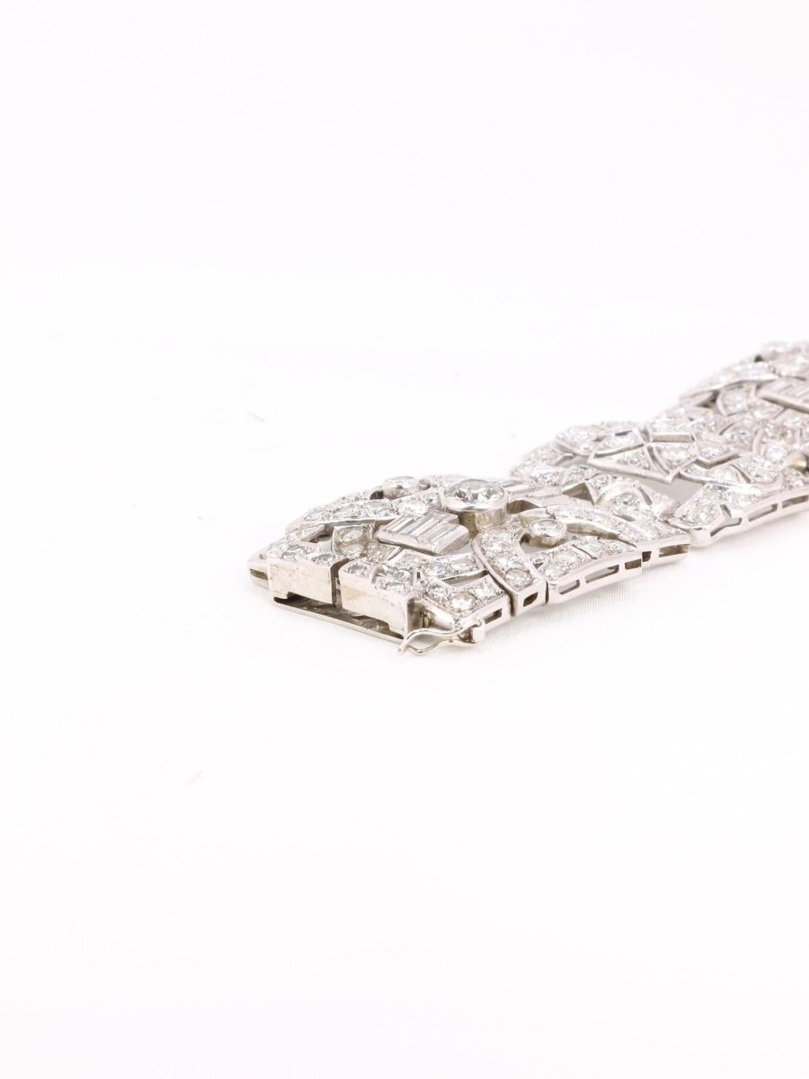 Bracelet Art Déco platine diamants - Castafiore
