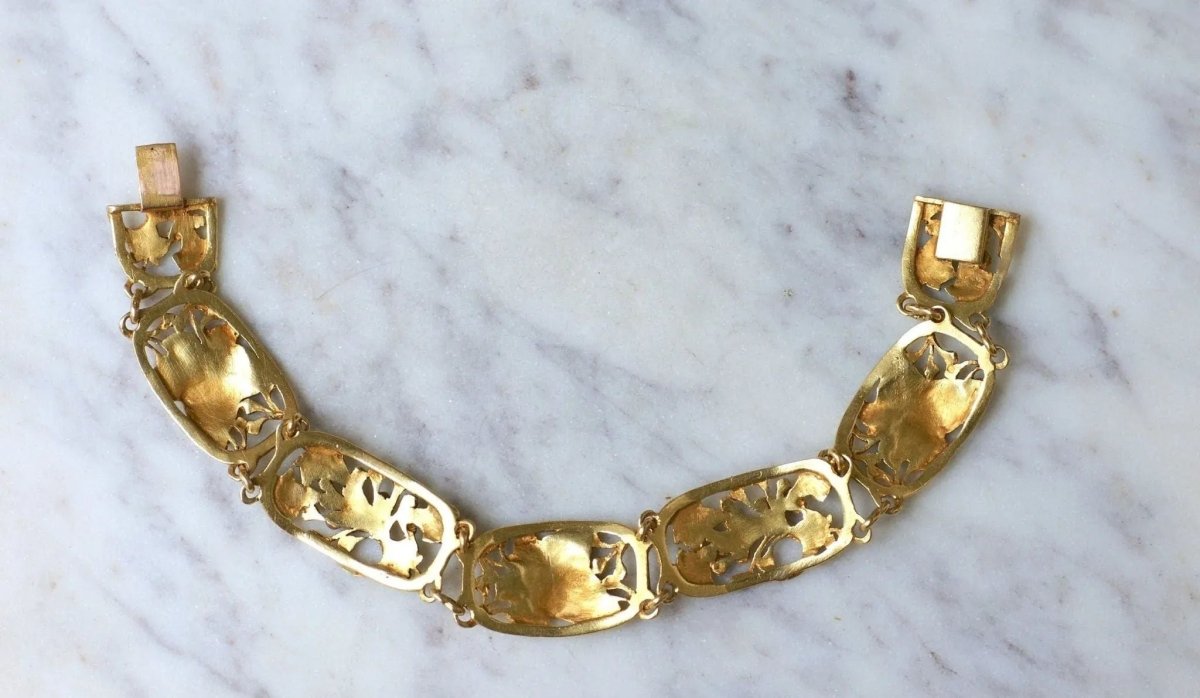 Bracelet Art Nouveau Arnould en Or Jaune - Castafiore