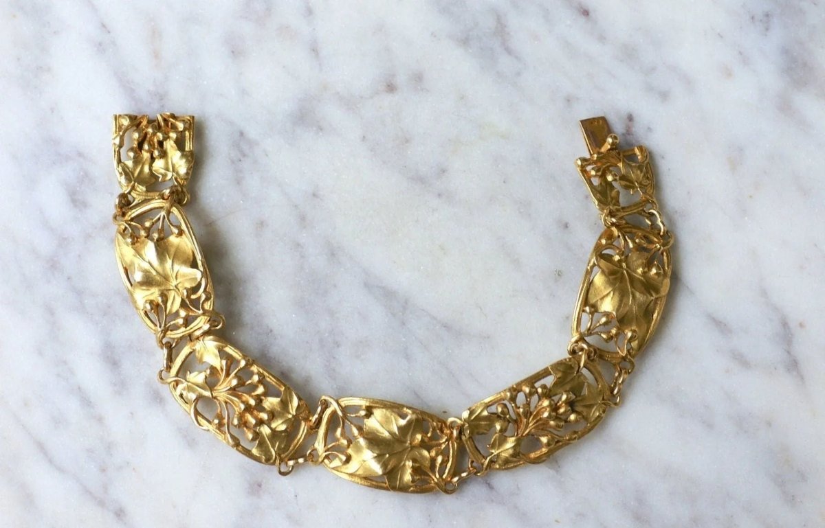 Bracelet Art Nouveau Arnould en Or Jaune - Castafiore