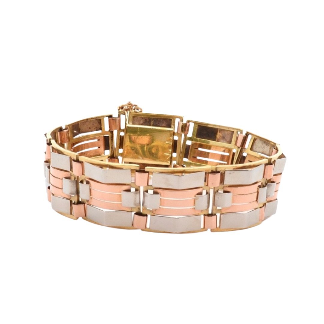 Bracelet Art Nouveau en trois ors - Castafiore