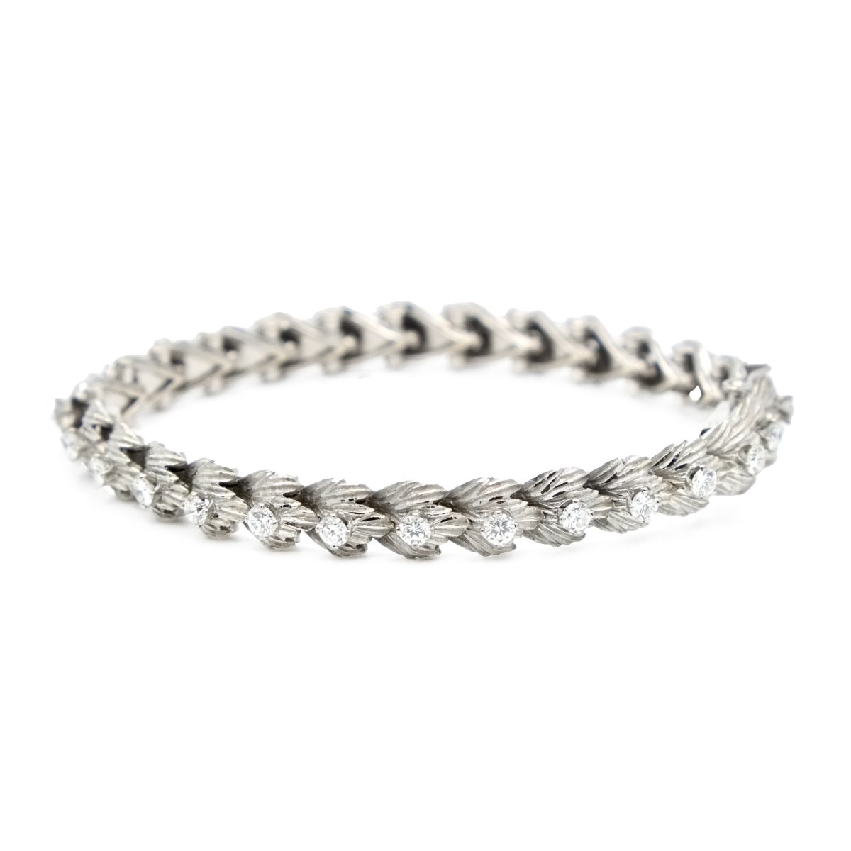 Bracelet articulé en or gris et diamants - Castafiore