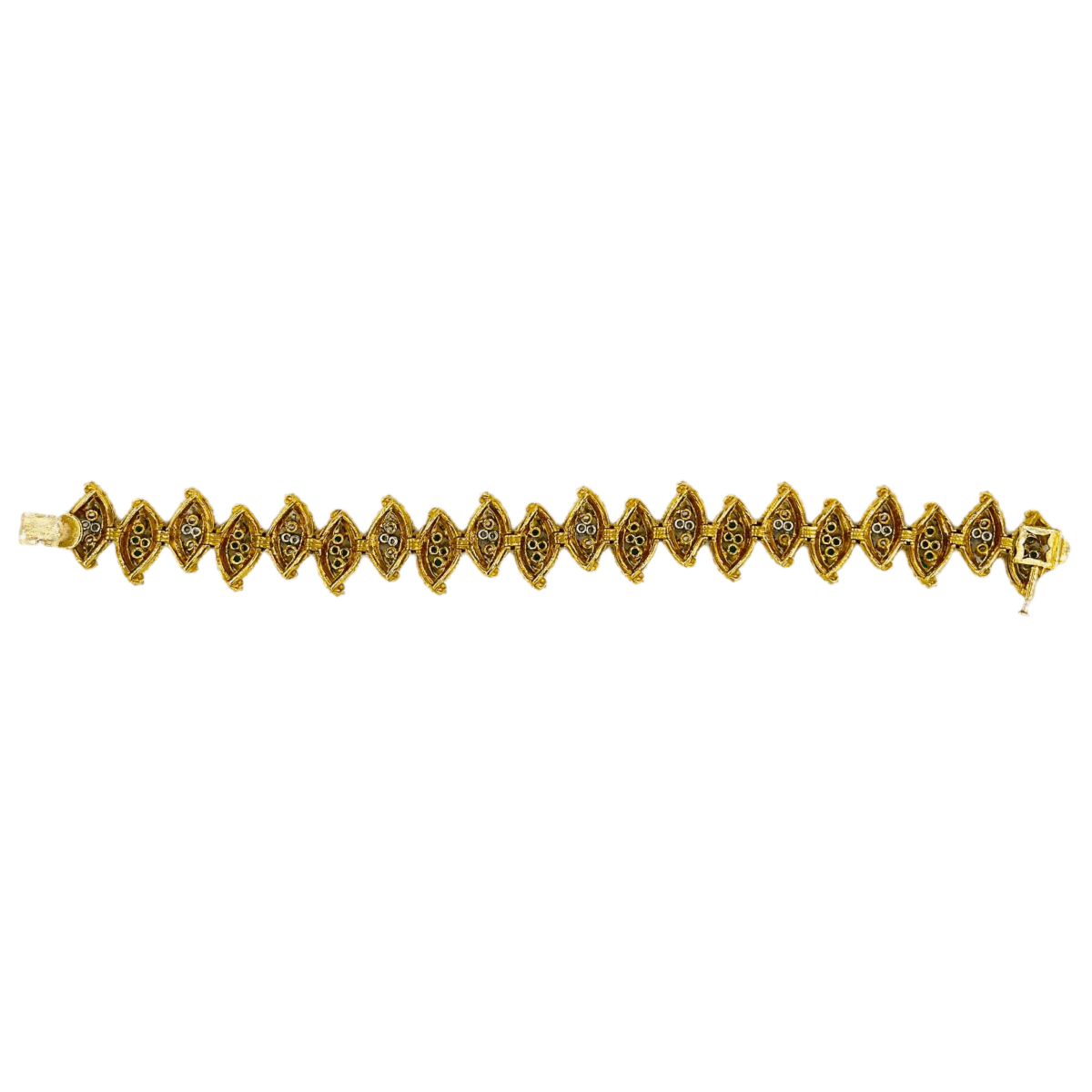 Bracelet BOUCHERON en or jaune, émeraudes et diamants - Castafiore