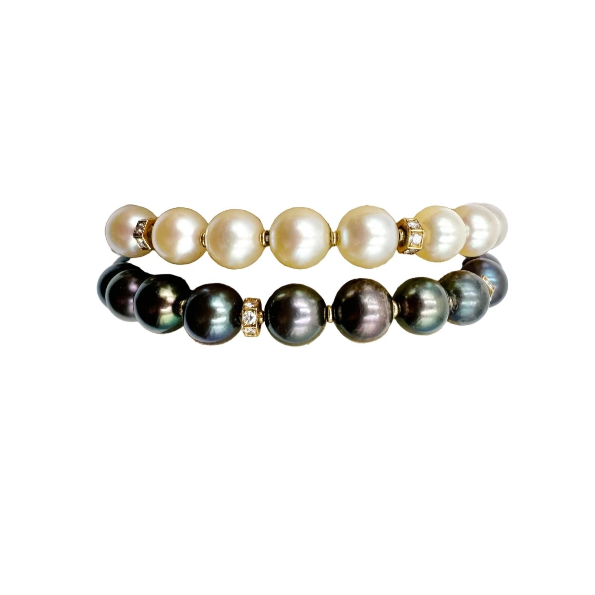 Bracelet BOUCHERON en or jaune, perles et diamants - Castafiore