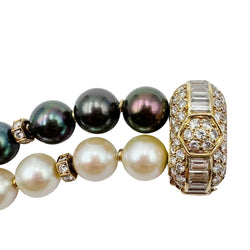Bracelet BOUCHERON en or jaune, perles et diamants - Castafiore
