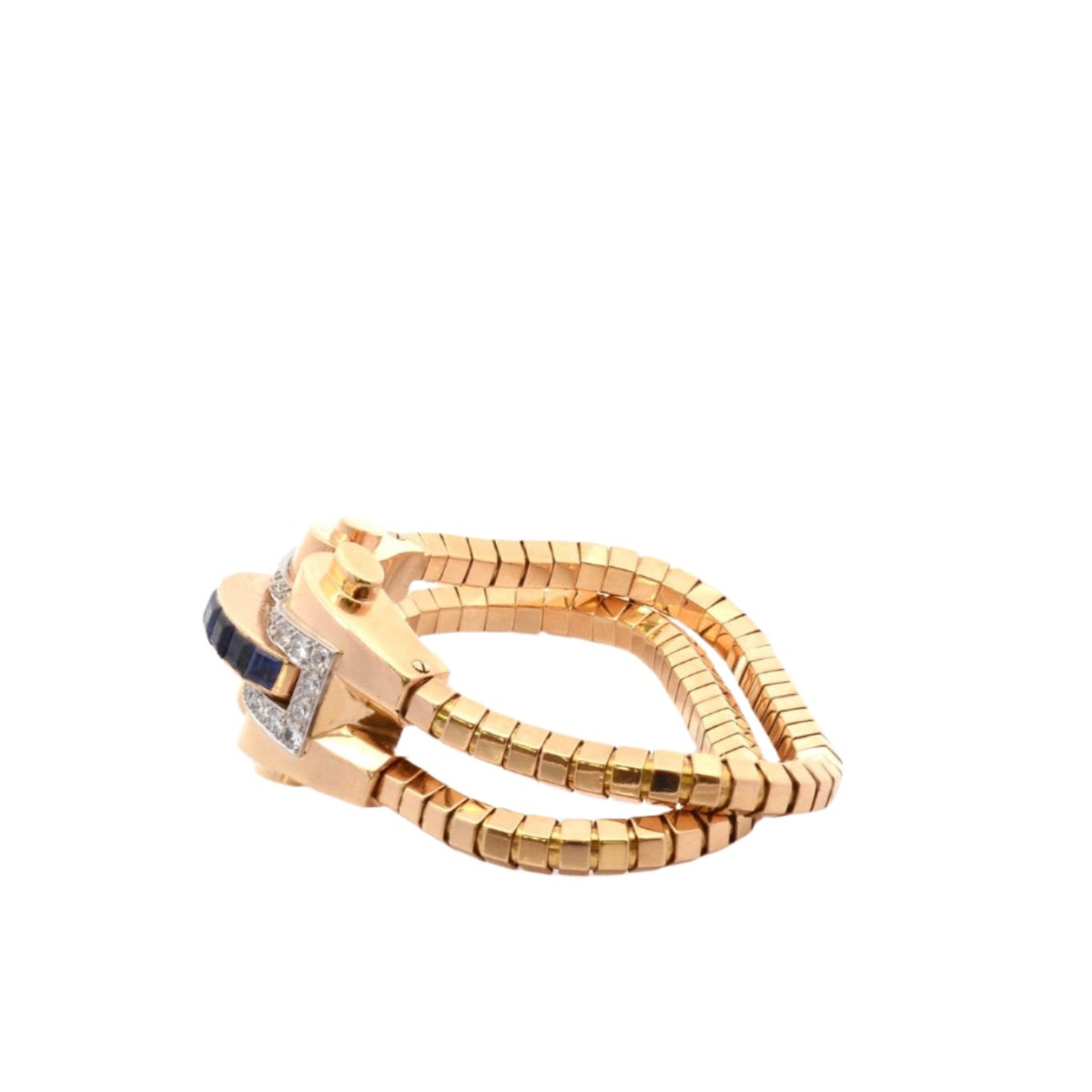 Bracelet BOUCHERON en or jaune, saphir et diamants - Castafiore