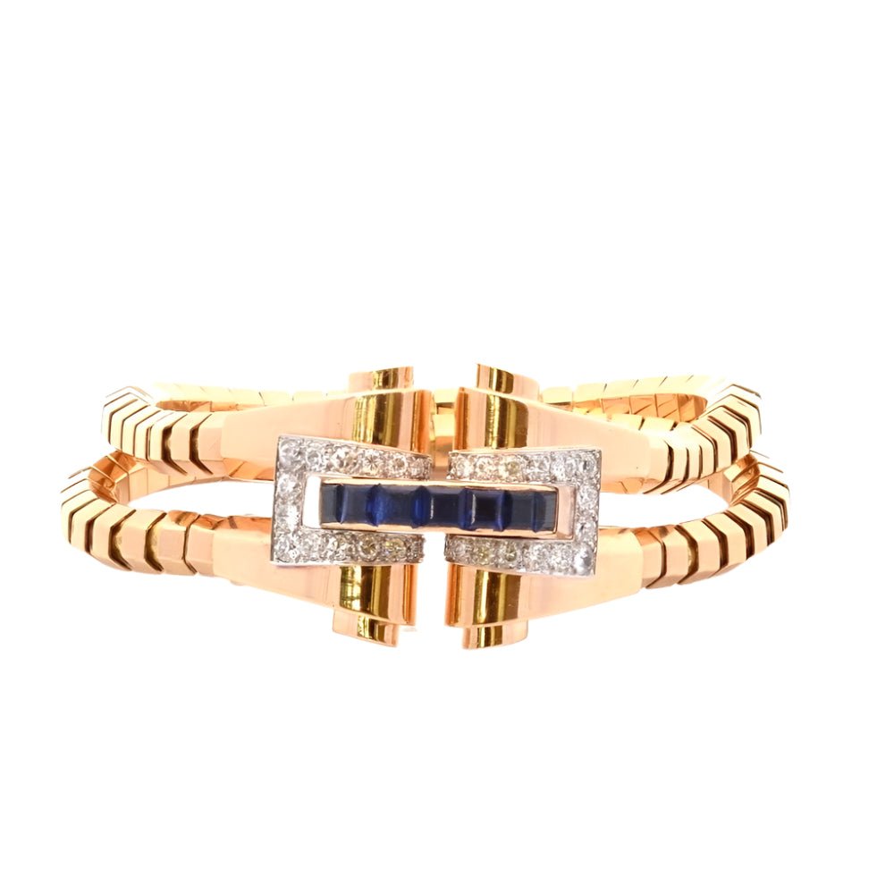 Bracelet BOUCHERON en or jaune, saphir et diamants - Castafiore