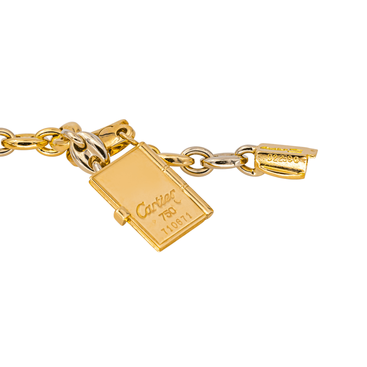 Bracelet Breloque CARTIER en or jaune, or blanc et résine - Castafiore