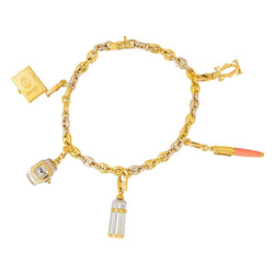 Bracelet Breloque CARTIER en or jaune, or blanc et résine - Castafiore