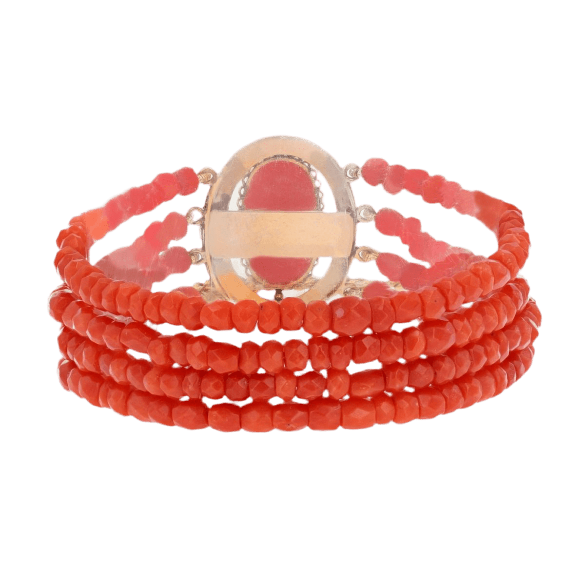 Bracelet Breloque en or jaune et corail - Castafiore
