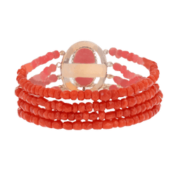 Bracelet Breloque en or jaune et corail - Castafiore