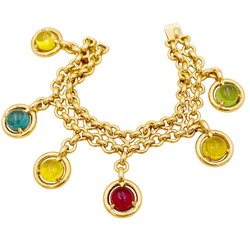 Bracelet Breloque en or jaune et tourmaline - Castafiore