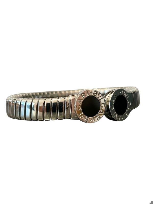 Bracelet BULGARI Bvlgari en acier et onyx - Castafiore