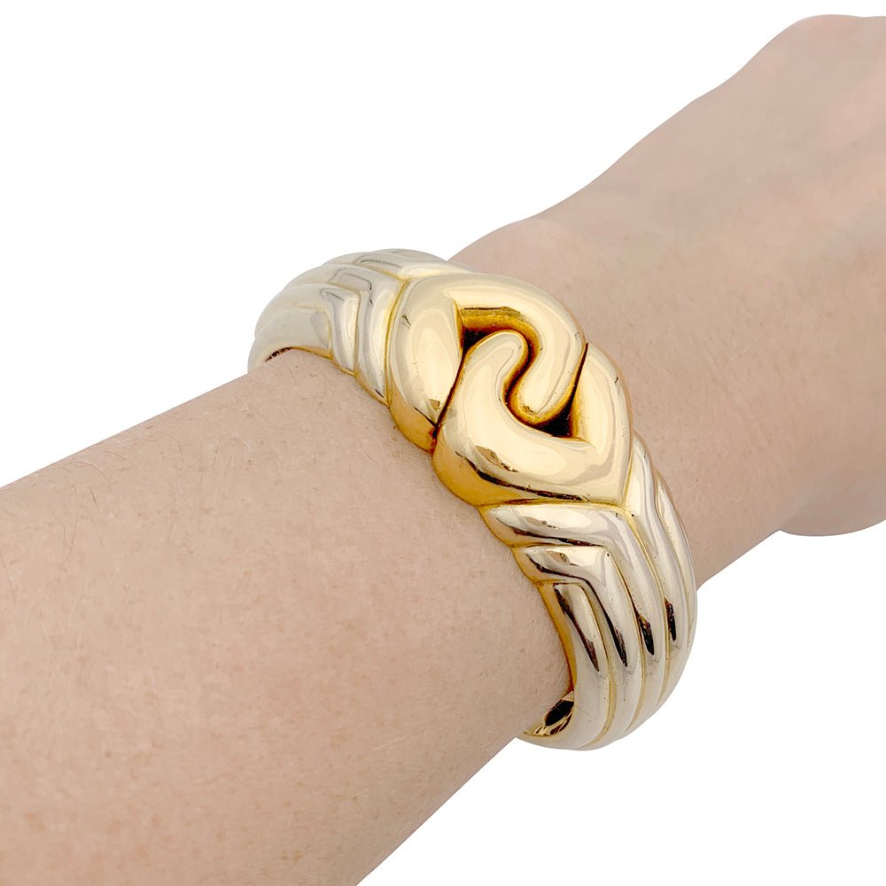 Bracelet BULGARI, "Doppio Cuore", deux ors - Castafiore