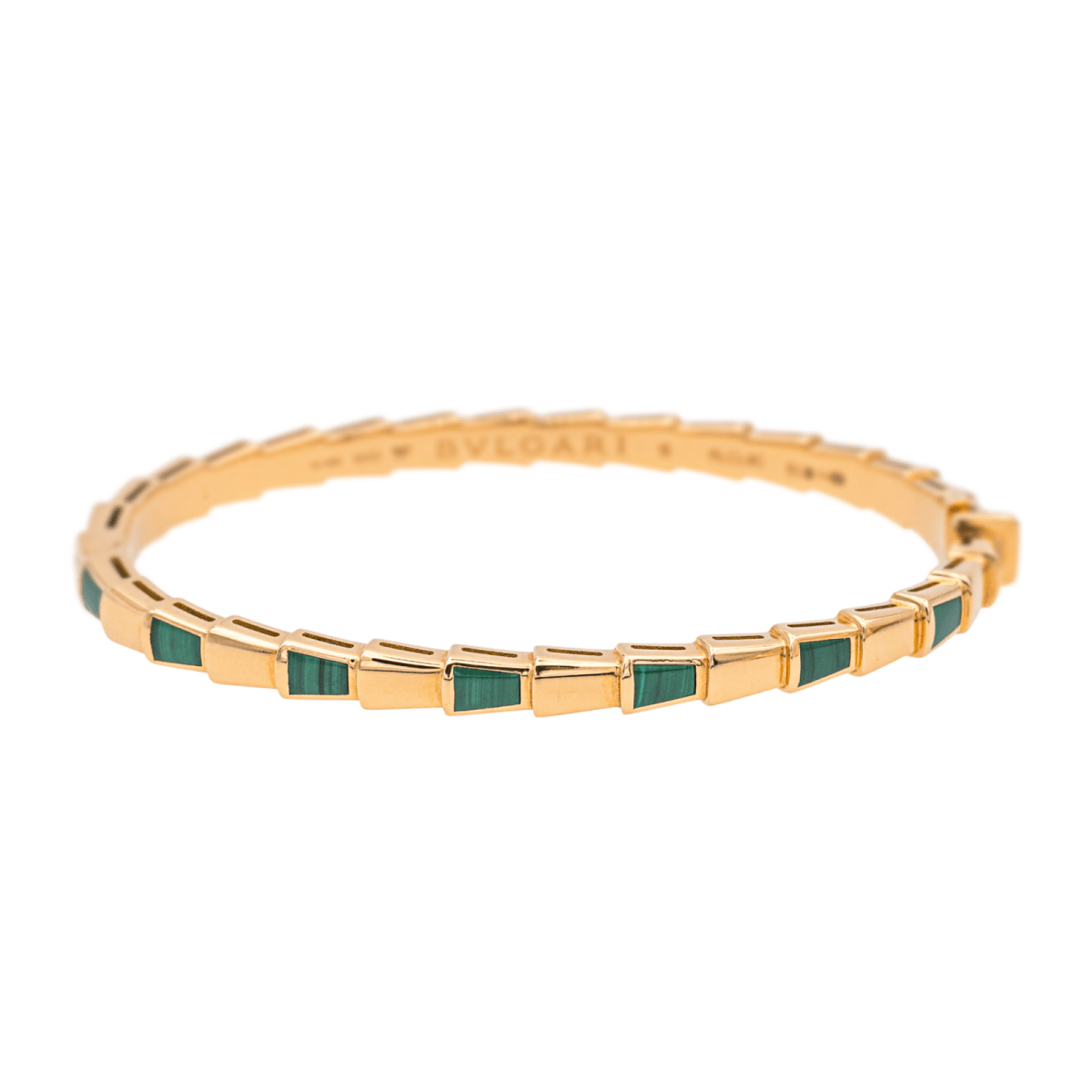 Bracelet BULGARI "Serpenti" en or rose et malachite - Castafiore
