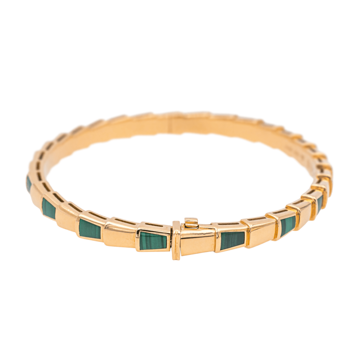Bracelet BULGARI "Serpenti" en or rose et malachite - Castafiore