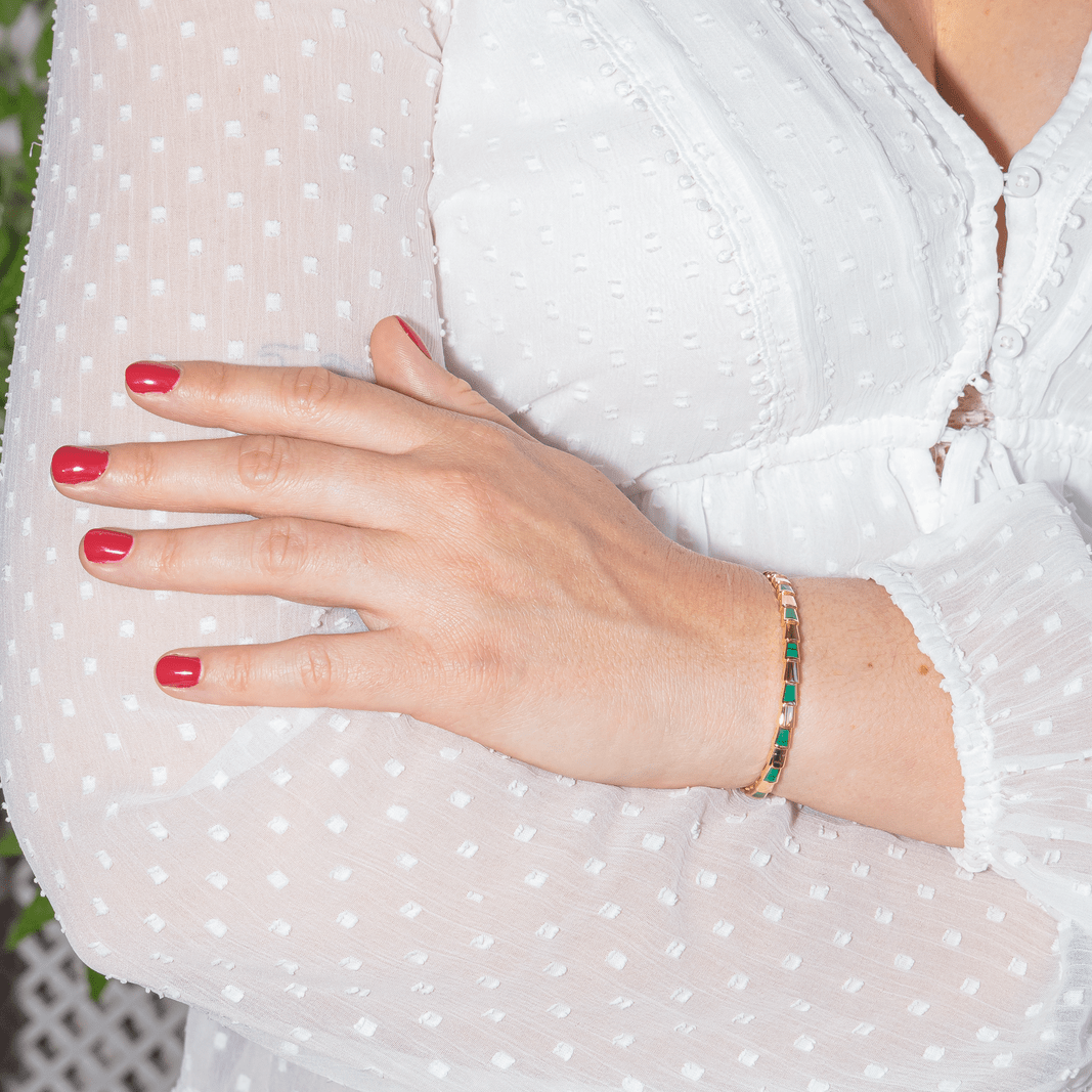 Bracelet BULGARI "Serpenti" en or rose et malachite - Castafiore