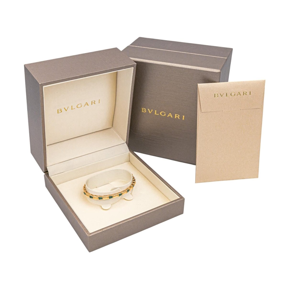 Bracelet BULGARI "Serpenti" en or rose et malachite - Castafiore