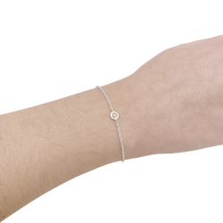 Bracelet CARTIER "Cartier d'Amour" en or blanc et saphir vert - Castafiore