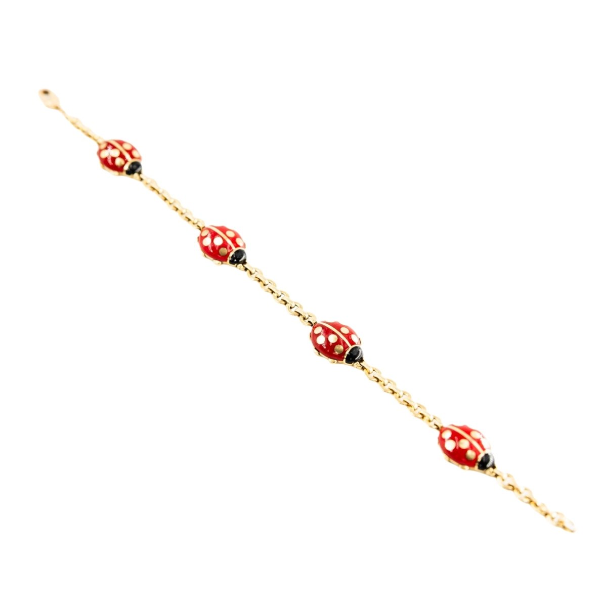 Bracelet CARTIER "Coccinelles" en or jaune et émail - Castafiore