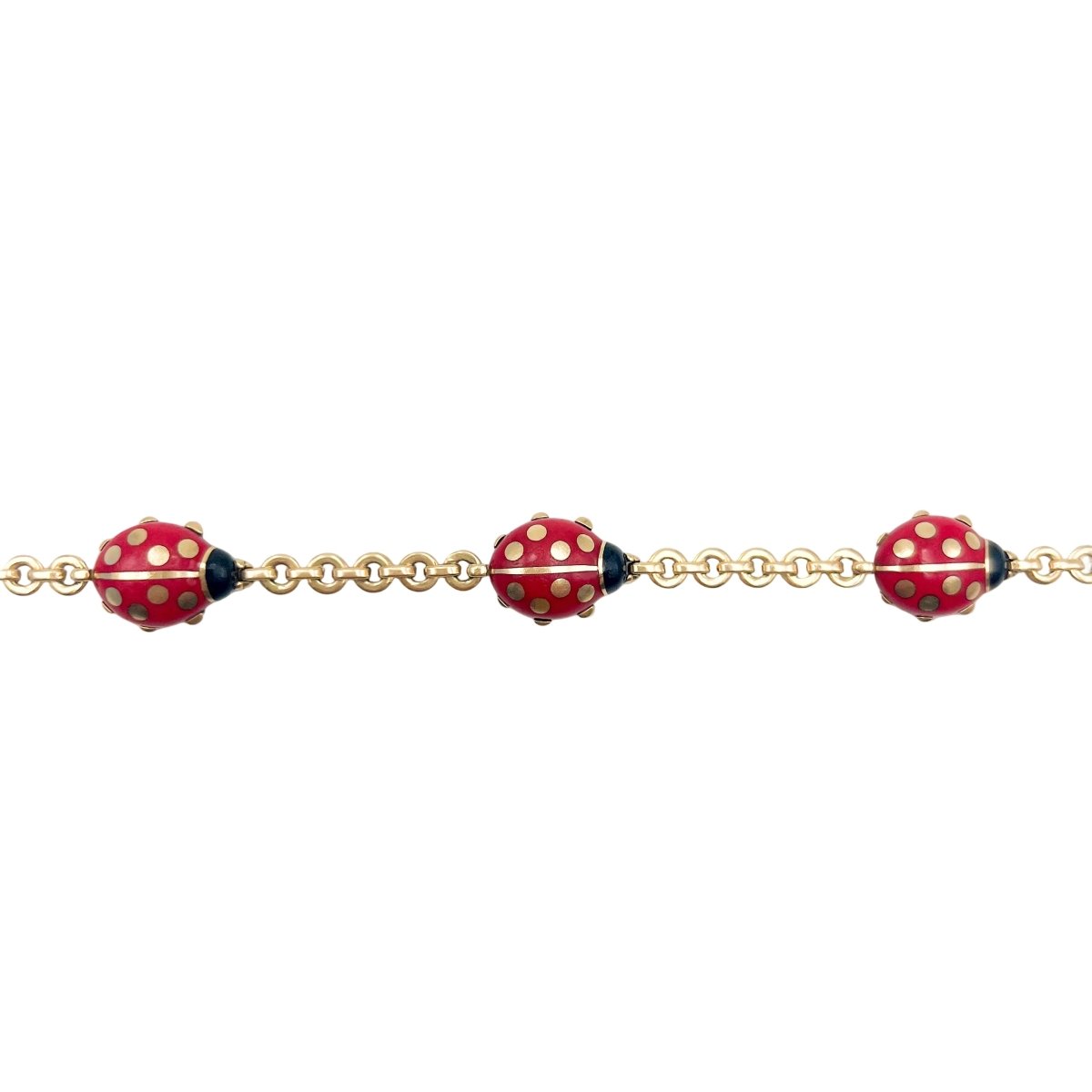 Bracelet CARTIER "Coccinelles" en or jaune et émail - Castafiore