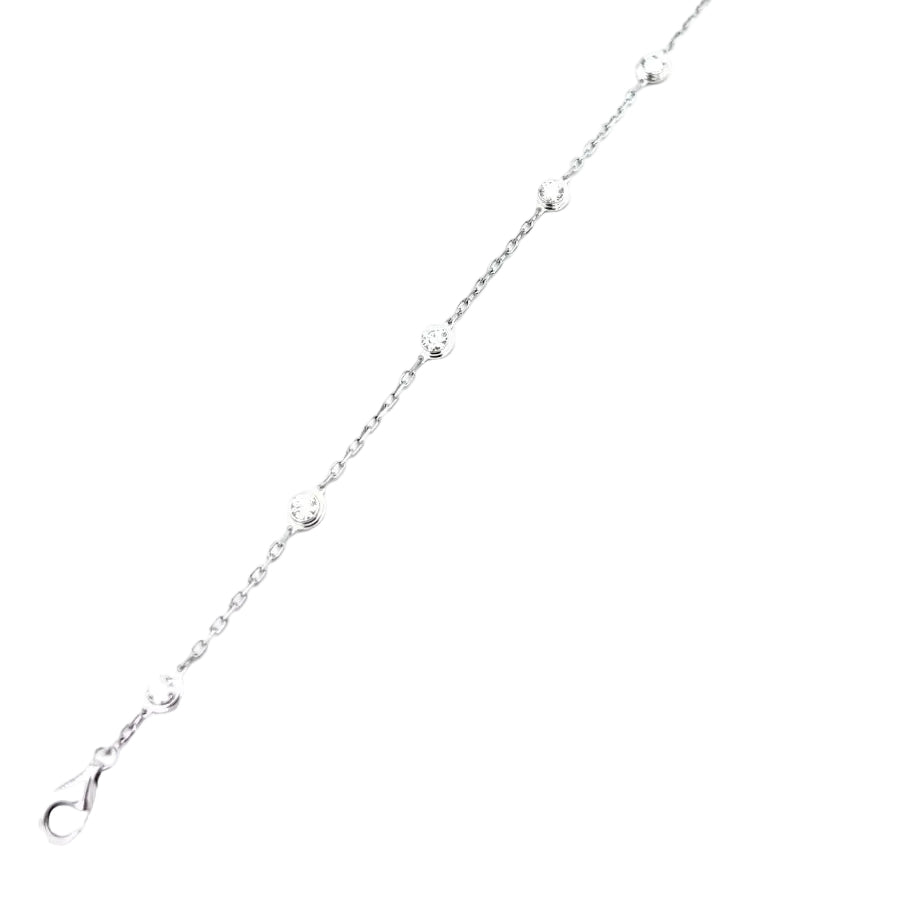 Bracelet CARTIER "Diamants légers", en or blanc et diamants - Castafiore