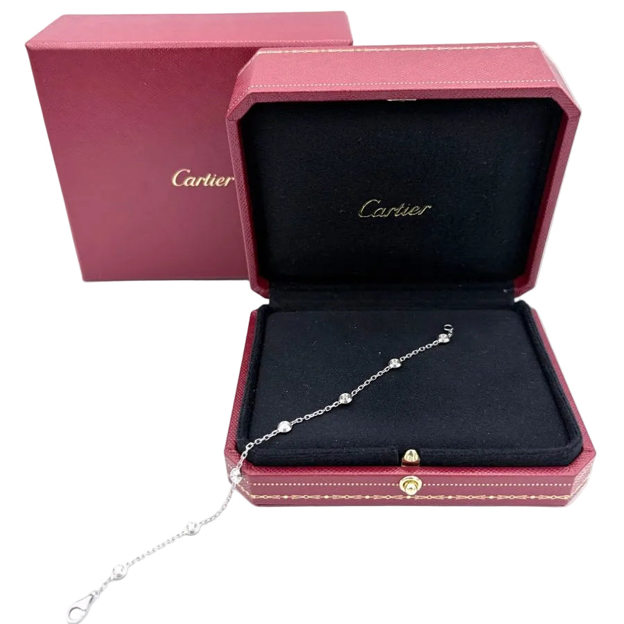 Bracelet CARTIER "Diamants légers", en or blanc et diamants - Castafiore