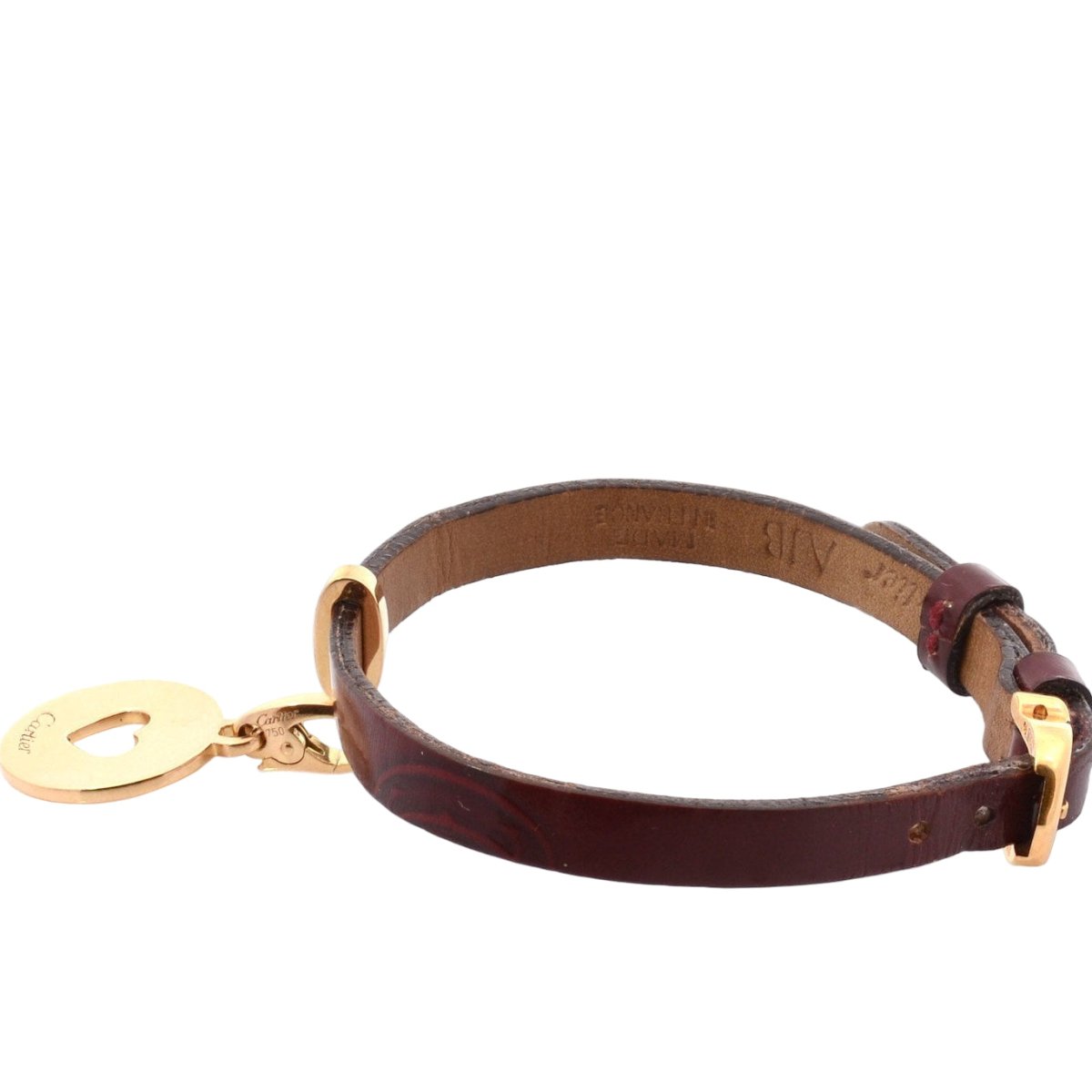 Bracelet CARTIER en or jaune et cuir - Castafiore