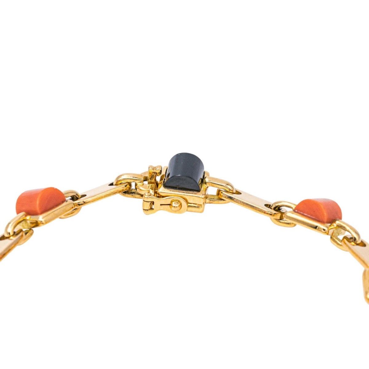 Bracelet CARTIER en or jaune, onyx et corail - Castafiore