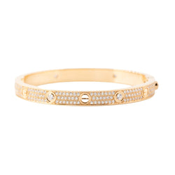 Bracelet CARTIER "Love" Modèle Classique Pavé en or rose et diamants - Castafiore