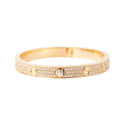 Bracelet CARTIER "Love" Modèle Classique Pavé en or rose et diamants - Castafiore