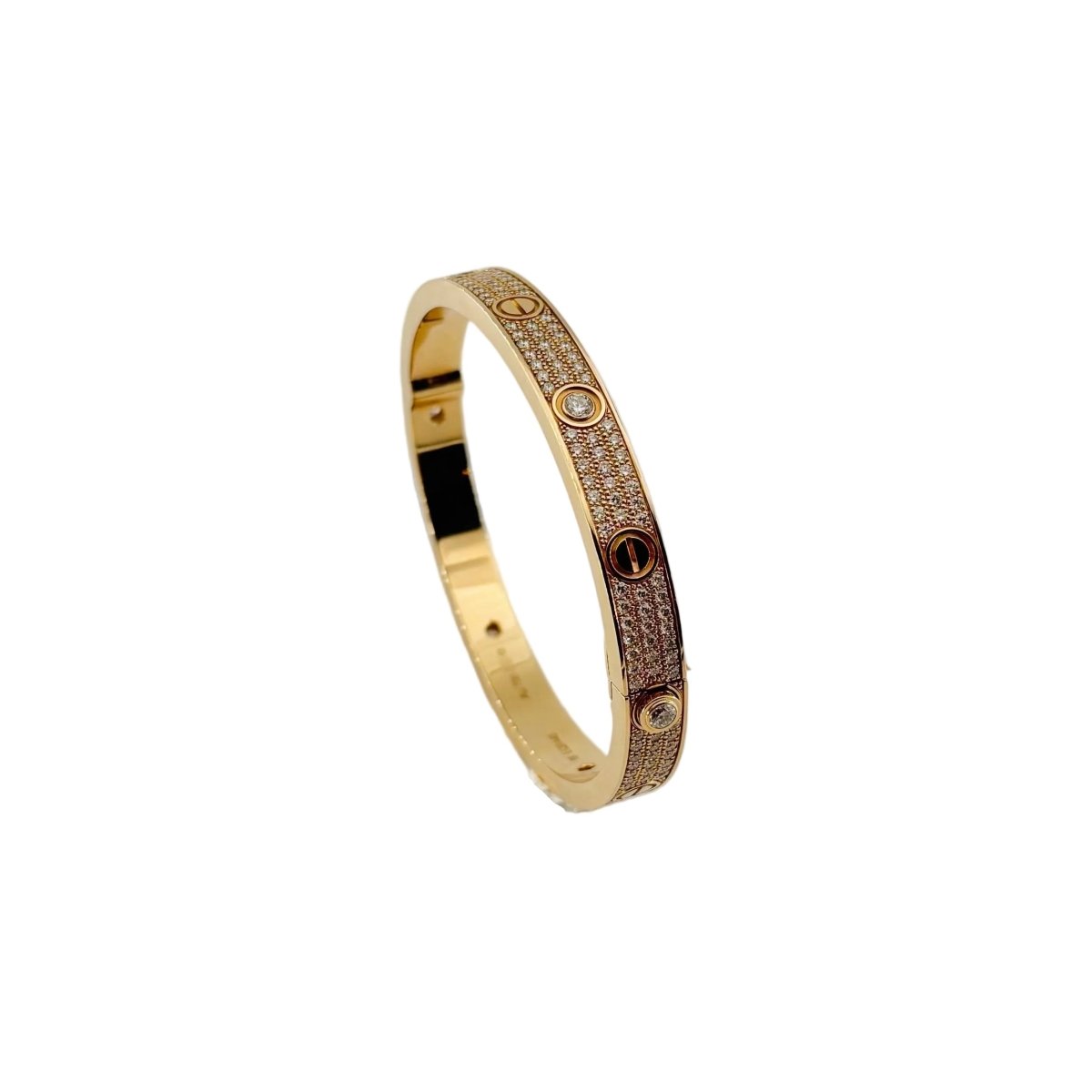 Bracelet CARTIER "Love" pavé en or rose et diamants - Castafiore