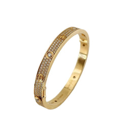 Bracelet CARTIER "Love" pavé en or rose et diamants - Castafiore