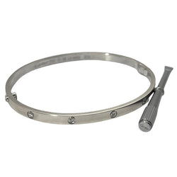 Bracelet CARTIER Love petit modèle en or blanc et diamants - Castafiore