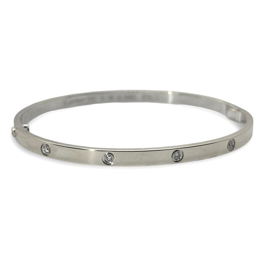 Bracelet CARTIER Love petit modèle en or blanc et diamants - Castafiore