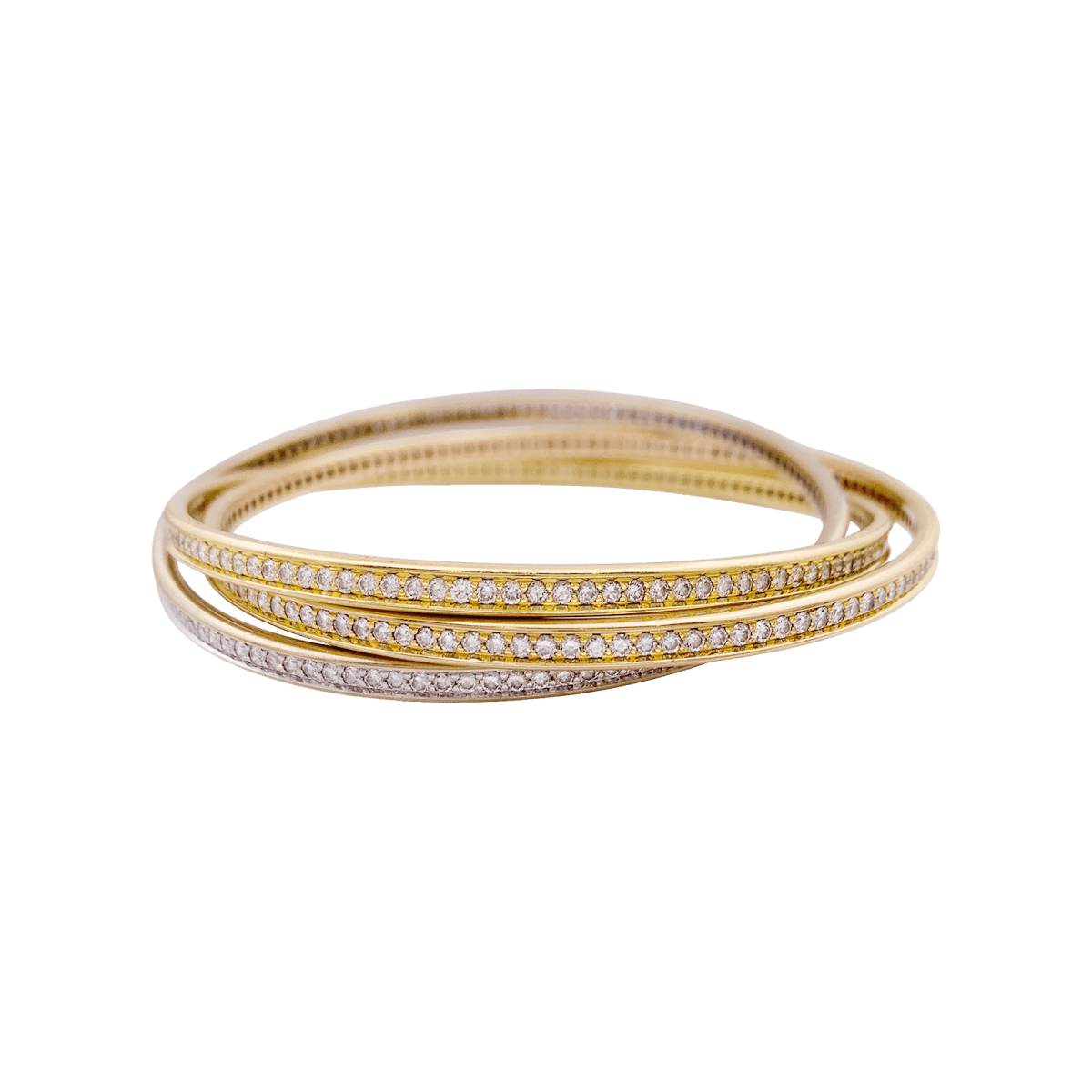 Bracelet CARTIER "Trinity" trois ors et diamants - Castafiore