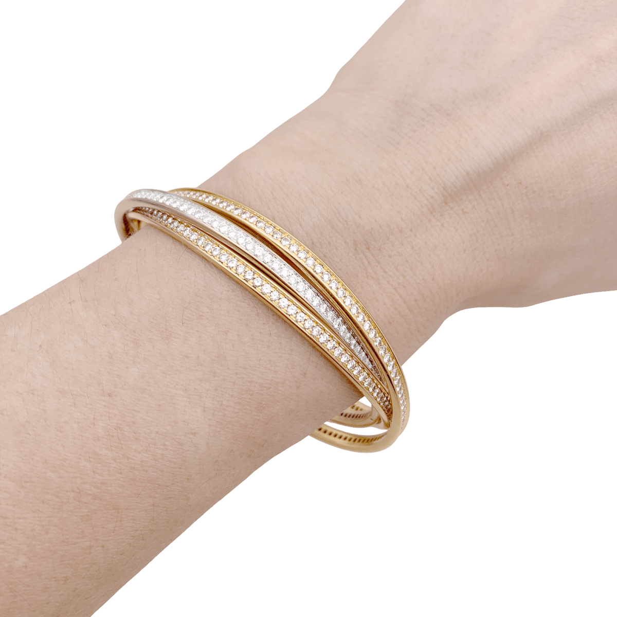 Bracelet CARTIER "Trinity" trois ors et diamants - Castafiore