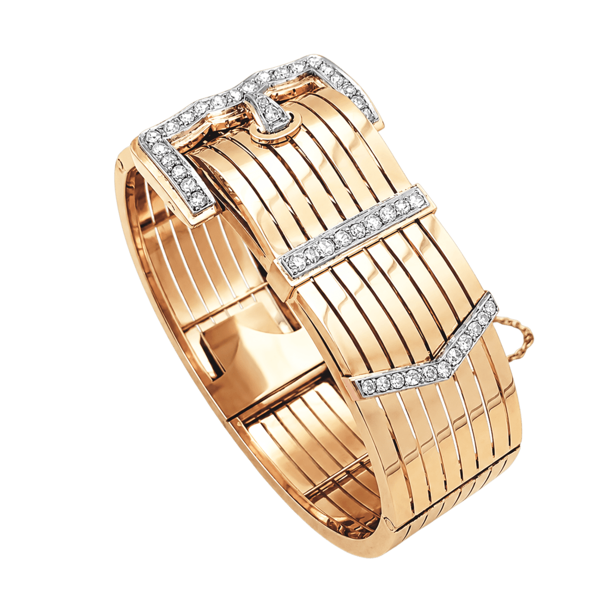 Bracelet Ceinture en or rose, platine et diamants - Castafiore