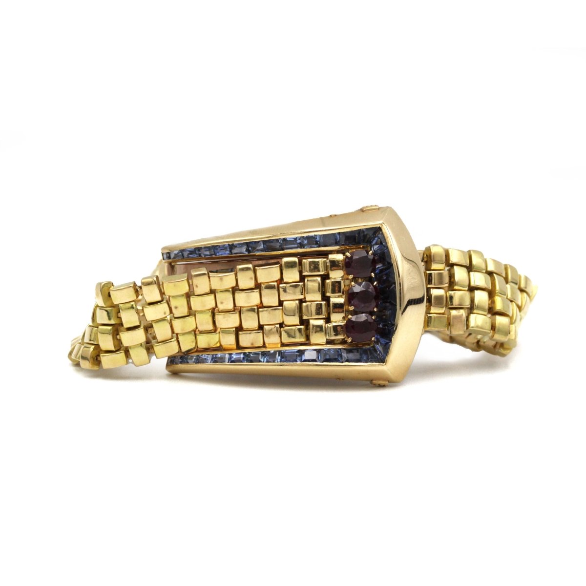 Bracelet Ceinture - Or jaune, Saphirs & Rubis synthétiques - Castafiore