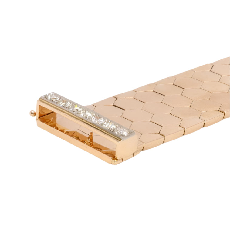 Bracelet ceinture vintage or rose diamants 1.4 ct - Castafiore