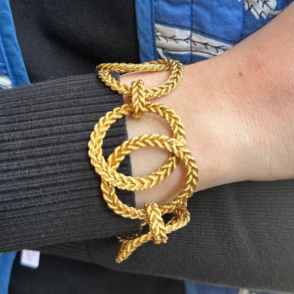 Bracelet "Cercles torsadés" en or jaune - Castafiore