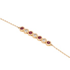 Bracelet chaine en or rose, rubis et diamants - Castafiore