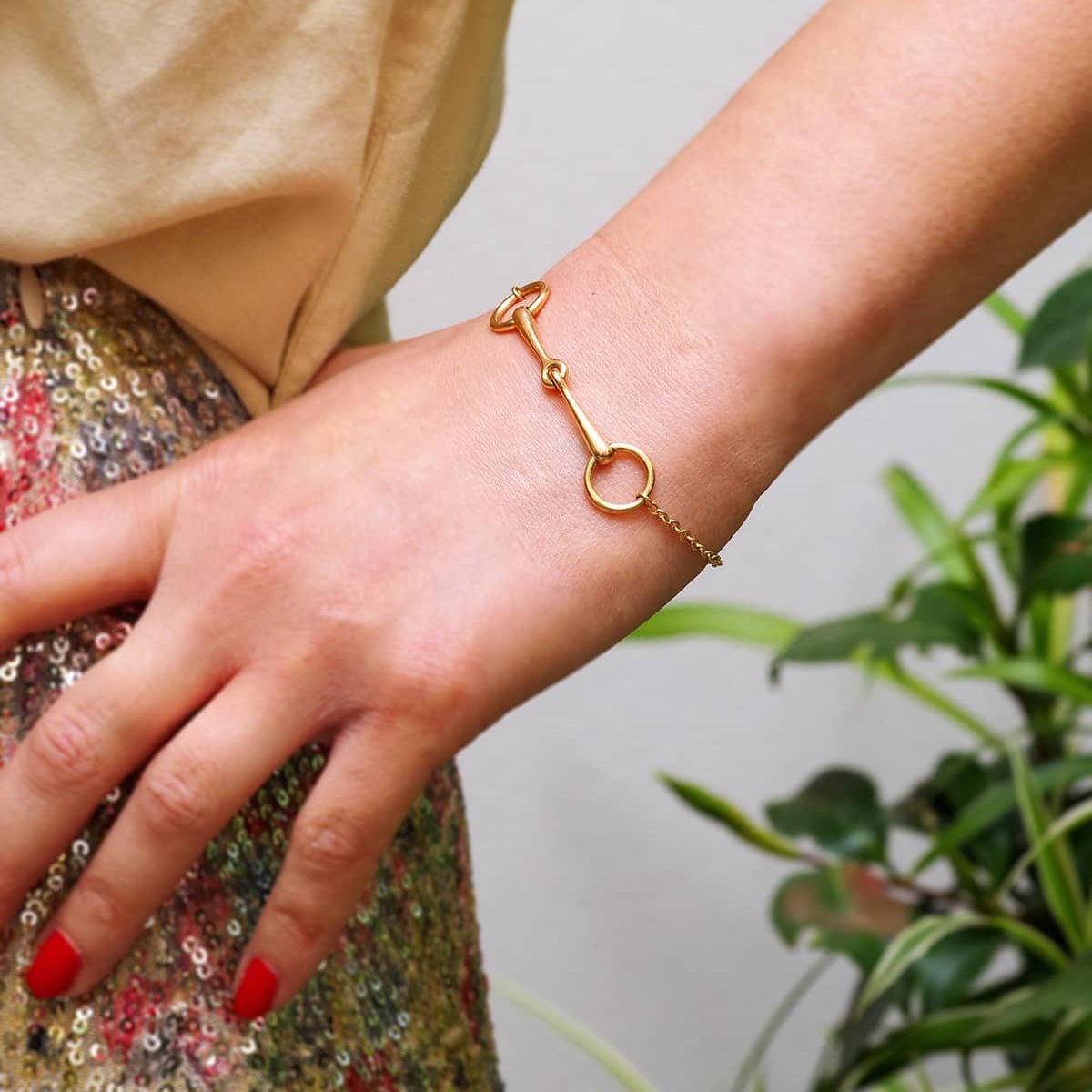 Bracelet Chaîne HERMÈS en or rose et diamant - Castafiore