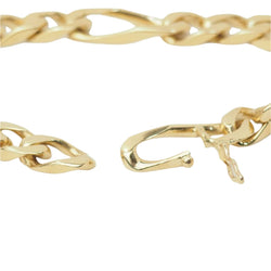 Bracelet chaine maille figaro alternée en or jaune - Castafiore