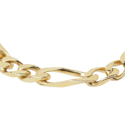 Bracelet chaine maille figaro alternée en or jaune - Castafiore